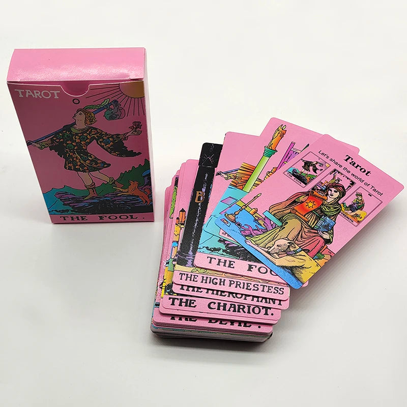 Without Gold Waterproof Plastic Tarot Cards With Manual PVC Board Game Astrologic Oracle Deck For Beginners