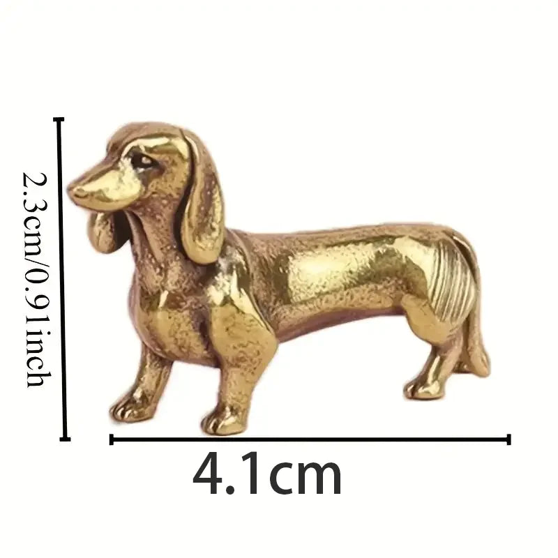 Adornos de estatuas, 1 unidad de adornos de latón de perro salchicha para estudio en casa.