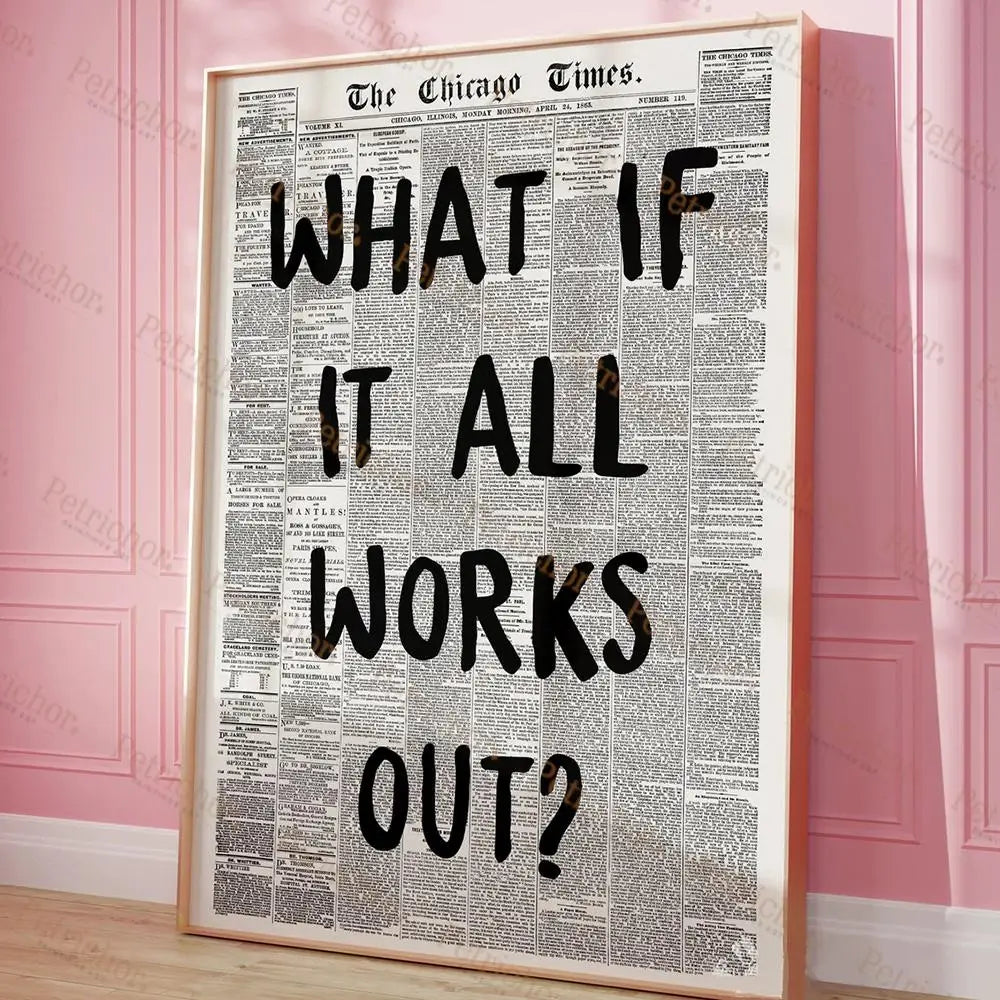 Tipografía Vintage Periódico Citas Psicodélicas Impresiones de Arte de Pared Pintura en Lienzo Póster Imágenes Para Sala de Estar Decoración del Hogar