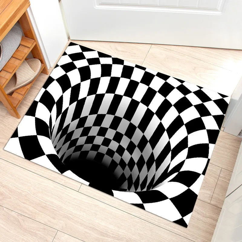 VIKAMA 3D Mareo Alfombrilla de Terciopelo de Cristal Duradera y Fácil de Limpiar Alfombrilla Antideslizante para Decoración del Hogar Alfombrilla para Puerta de Entrada