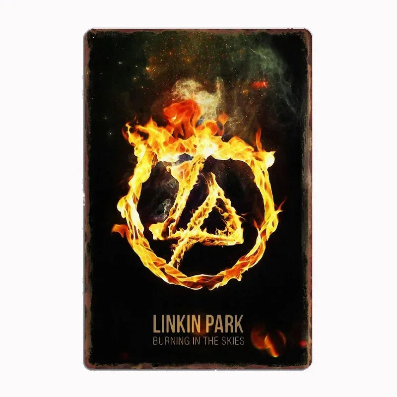 Linkin P-Park Tin Sign Plates by MusicCharmDecor - Retro Metal Posters with Iconic Lyrics & Stage Art, Stylish Design