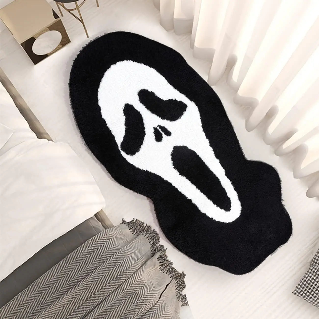 Alfombra con fantasma de Halloween VIKAMA, suave y cómoda de imitación cachemira, decoración para el hogar, dormitorio, felpudo para entrada.
