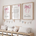 Lienzo decorativo de pared para habitación de bebé, niña, islámico, musulmán, con lazo rosa, para sala de estar, dormitorio, decoración del hogar