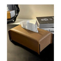 Nouvelle boîte à mouchoirs en cuir tressé, étui à serviettes de luxe, couvercle en papier, support de mouchoirs de voiture, décoration de table de maison et de bureau