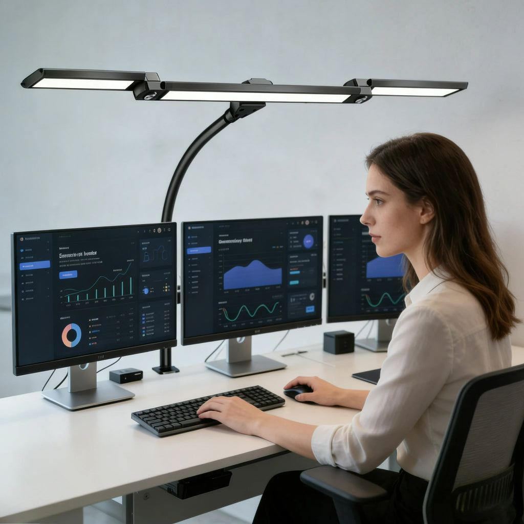 Lámpara LED de escritorio con pinza, atenuación remota, 24W, ultrabrillante, para arquitectos en el hogar y la oficina, combinada con iluminación ambiental