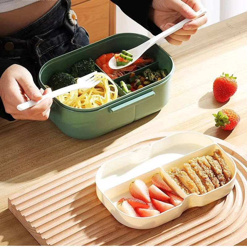 Fiambrera Bonita para Niños, Compartimentos, Fiambrera Bento para Microondas, Niños, Escuela, Camping al Aire Libre, Picnic, Contenedor de Comida Portátil