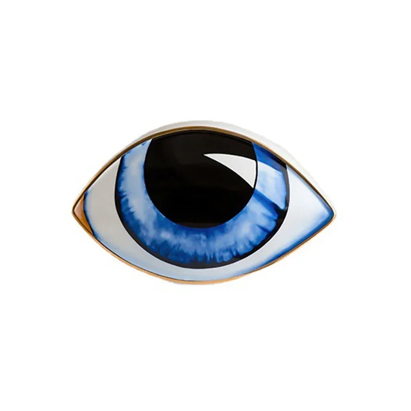 Decoración nórdica de cerámica con diseño de ojo de diablo, escultura abstracta de ojo, estatuas para sala de estudio, regalo de decoración abstracta