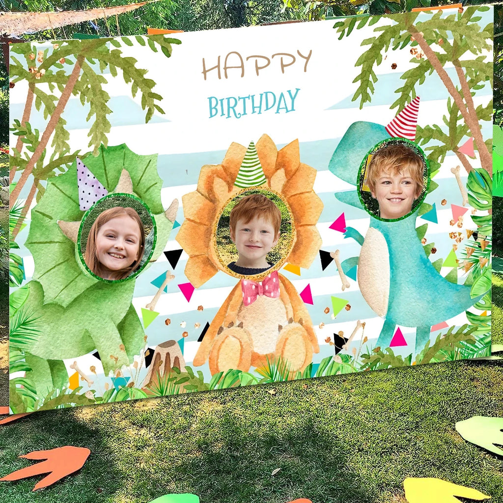Fondo de poliéster de dinosaurio para cumpleaños, decoración de fiesta de sirena, suministros para fiesta de cumpleaños infantil, baby shower, fiesta temática bajo el mar