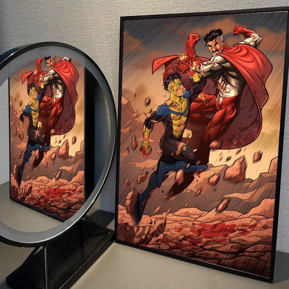 Super-Man Us Anime I-Invincible Affiches HD Posters Décoration de Maison Bar Café Peinture Murale Art Photo