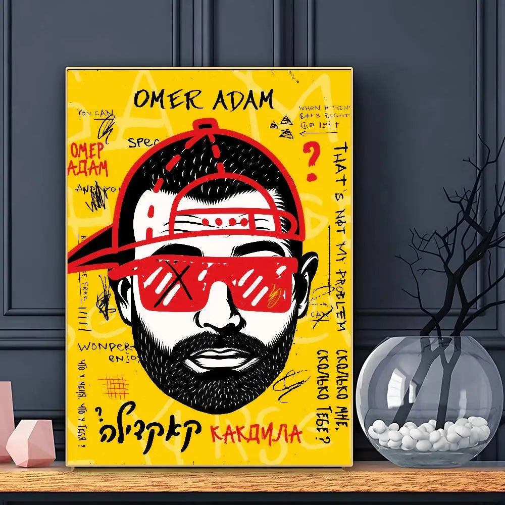 Affiche Omer Adam HD Art Mural Adhésif Imperméable Décoration Maison Salon Bar