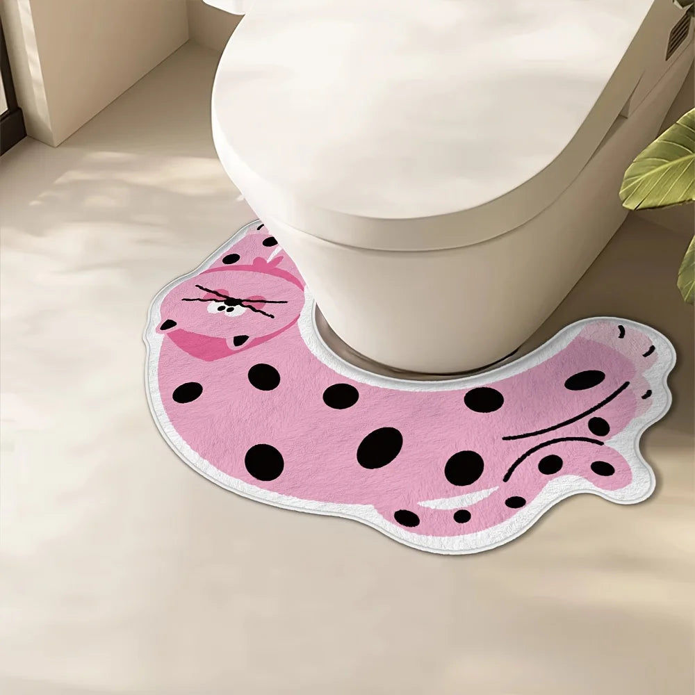 Alfombrilla de baño de tierra de diatomeas VIKAMA con forma, alfombra de baño para inodoro, absorbente, antideslizante, antimanchas, decoración de baño
