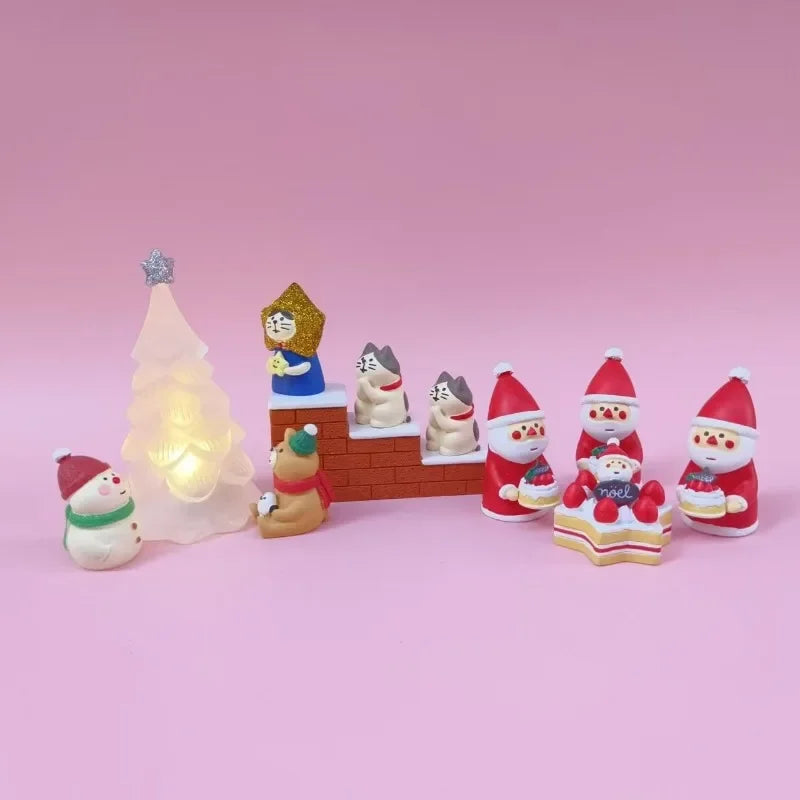 Ornements de Noël en Résine Scènes Maison Jouets Tendance Figurines Décorations Poupées ZAKKA Chats 2025 Petits Ornements