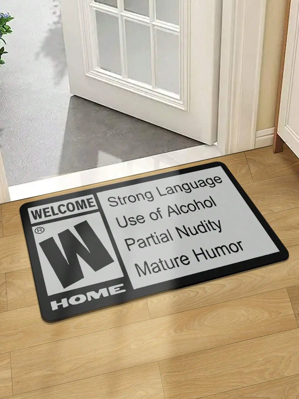 VIKAMA Tapis Imprimé de Bienvenue, Durable et Lavable, Paillasson d'Entrée en Velours Cristal pour Maison, Tapis d'Entrée de Chambre, Décoration Intérieure