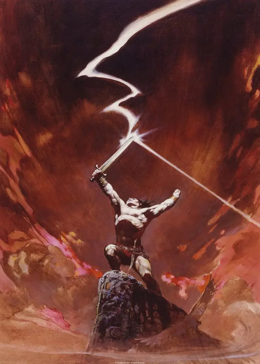 Classic Vintage Wall Art, Frank Frazetta Wall Art, HD Canvas Printed Poster, Home Living Room Bedroom Decor Wall Painting