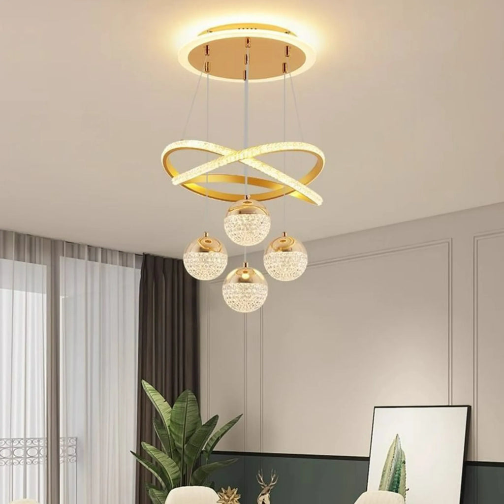 Suspension LED avec Télécommande, Intensité Lumineuse Réglable sur Trois Couleurs, Luminaire Simple pour Salon, Salle à Manger, Bar, Comptoir, Escalier