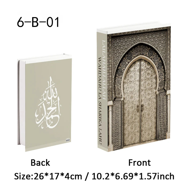 Islamic Decorative Books Kaaba Mosque Luxury Fake Book Storage Box Interior Decoration Coffee Table Bedroom Ornaments Room Decor