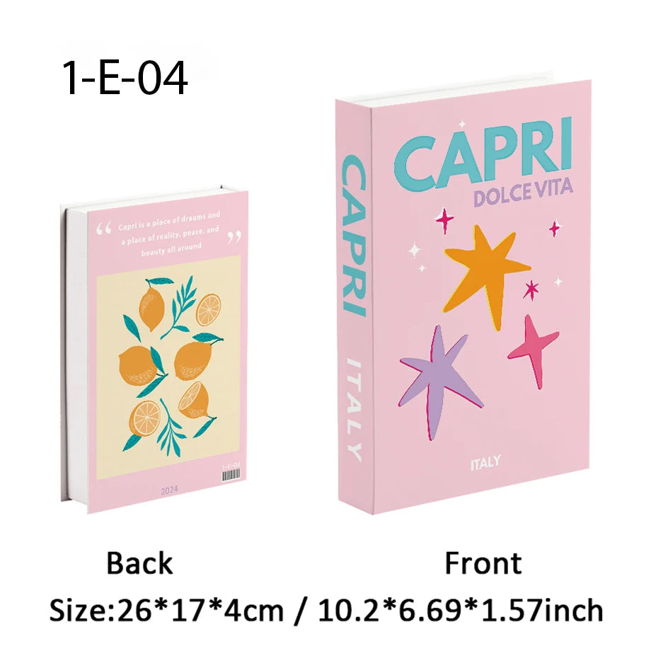 New Travel Decorative Books Book Decoration Luxury Fake Books Decor Table Storage Box Shelf Ornaments Interior Desk Aesthetic