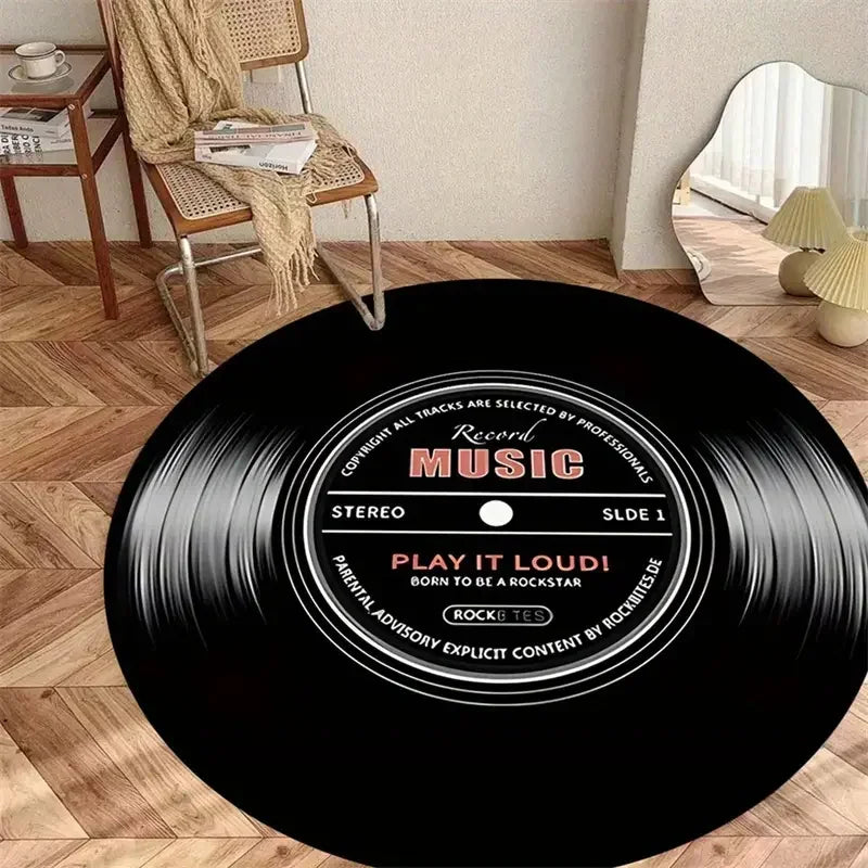 Alfombrilla de suelo de vinilo vintage VIKAMA - Antideslizante y resistente a las manchas para sala de estar, alfombra de cabecera de dormitorio, decoración del hogar