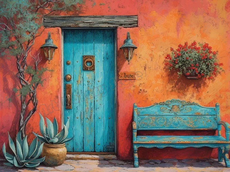 Arte de pared de México colorido vintage, pintura tradicional de la vida en el mercado, póster impreso en lienzo HD, decoración para sala de estar, dormitorio