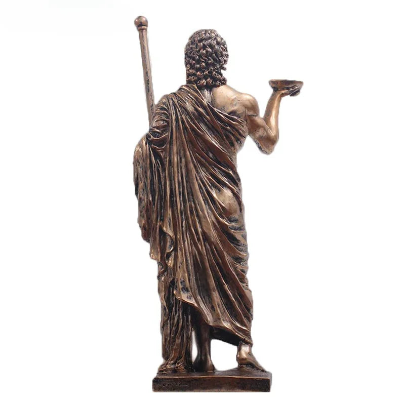 Sculpture de dieu médical grec Asclépios, statue de médecine pour décoration de bureau à domicile, ornements d'intérieur, cadeau de décoration sculpturale pour la maison