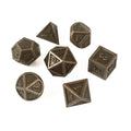 Juego de dados poliédricos metálicos DND de 7 piezas de bronce para juegos de rol calabozos y dragones DND RPG MTG D20 D12 D10 D8 D6 D4 juego de mesa