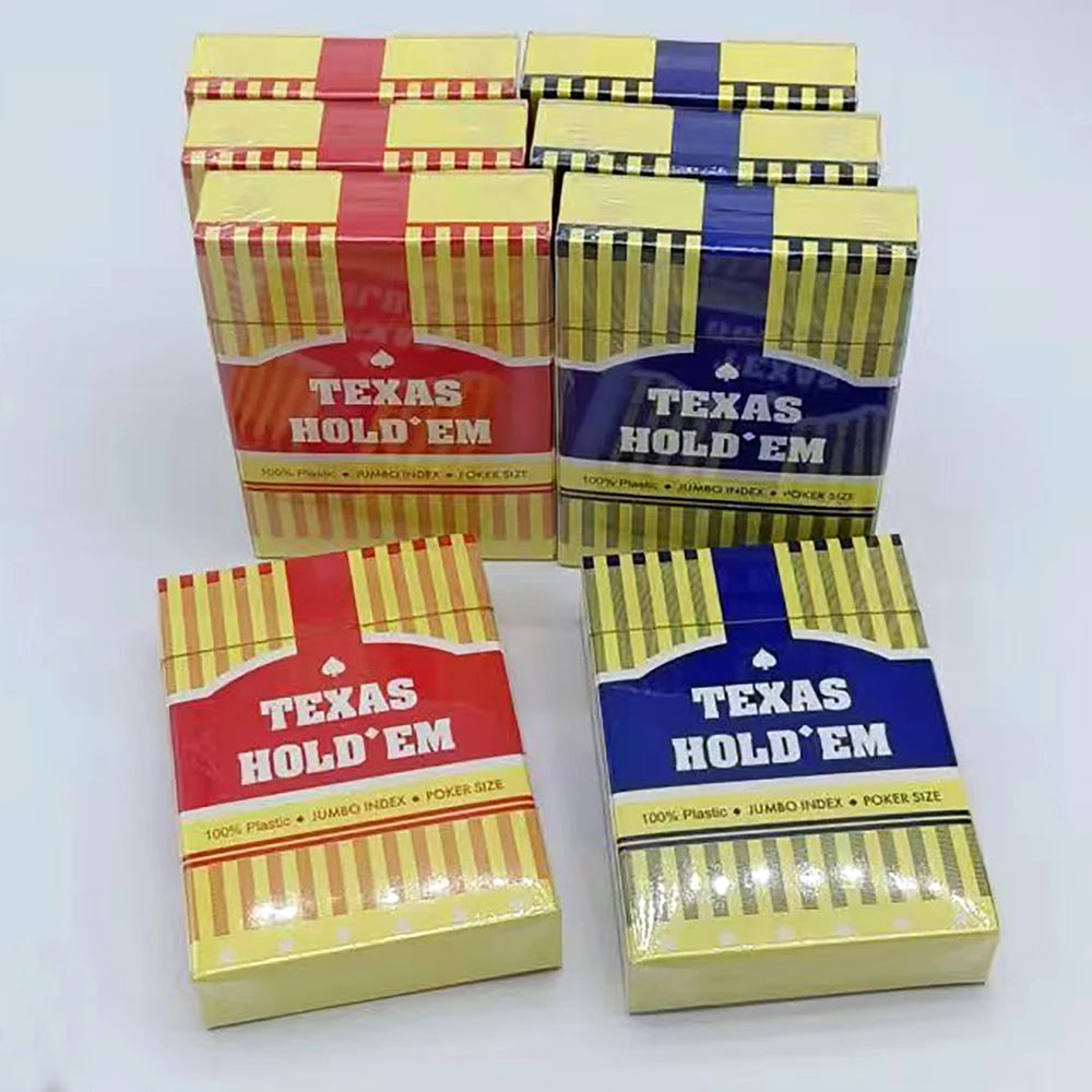 Cartes à jouer de poker Texas Hold'em étanches d'excellente qualité, jeu de société 63x88mm, durables, 100 % PVC, pour clubs de casino