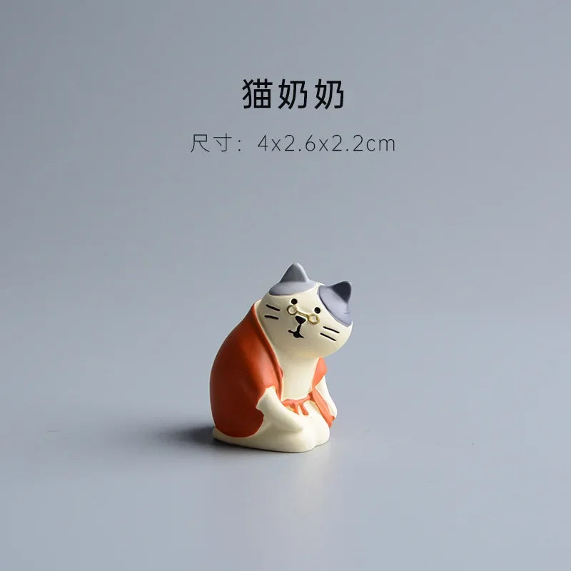ZAKKA Miniaturas Estudio Estantería Decoración Hogar Lindo Gato de Dibujos Animados Retro Escritorio Gramófono Adorno Artesanía Accesorios Casa de Muñecas Juguete Regalo