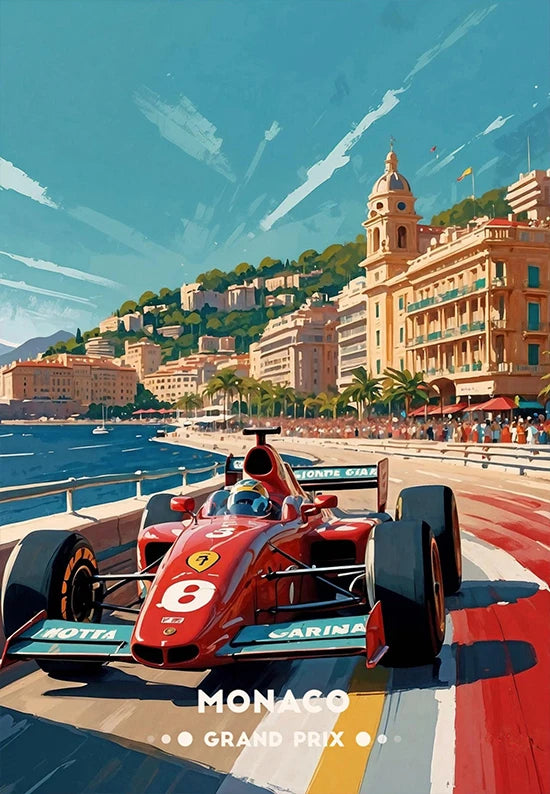 Iconic Formula 1 Racing Grand Prix Poster F1 Super Cars Aesthetic Wall Decor Racing Car Fans Home Room Wall Art Canvas Painting