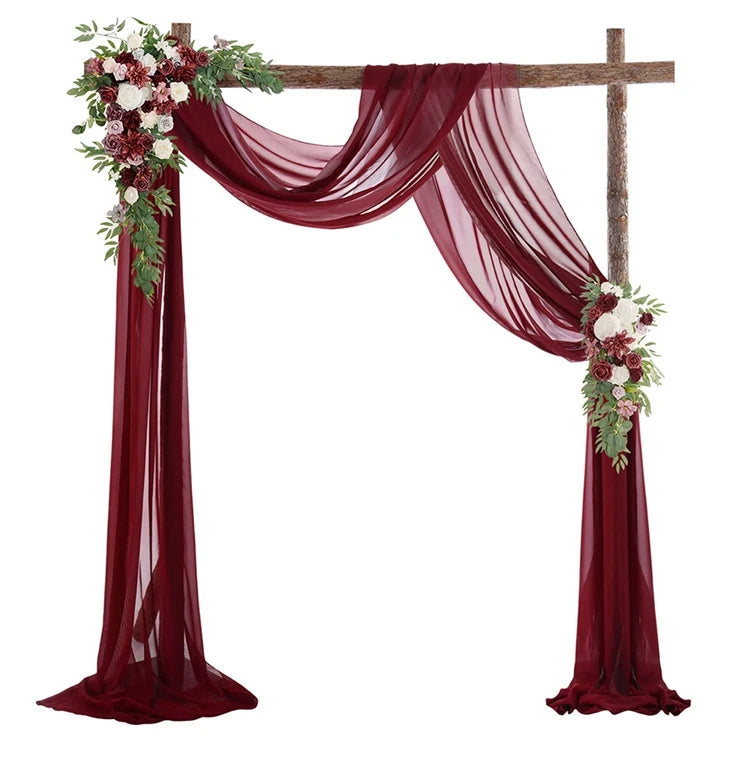 Tela de gasa para arco de boda, cortina drapeada, decoración para bodas, cumpleaños, fiestas, ceremonias, recepciones, decoración colgante