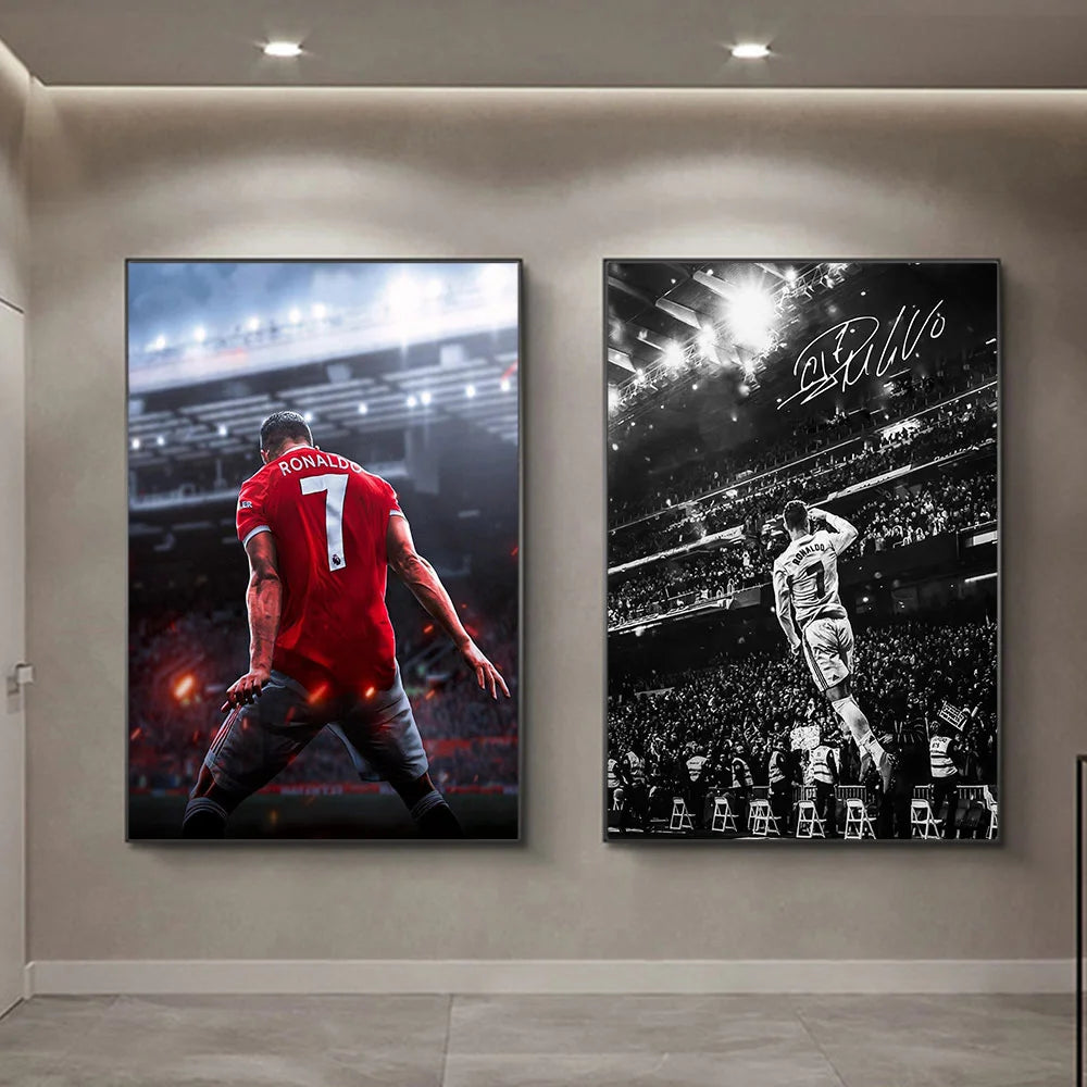 Vintage, arte de pared, Portugal Superestrella CR7, póster de lienzo HD, sala de estar, dormitorio, pintura decorativa