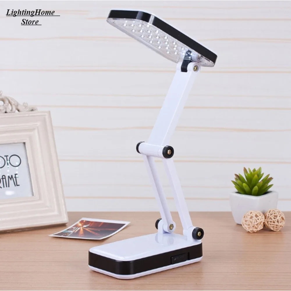 Lámpara de mesa LED plegable recargable de 24 LED, lámpara de escritorio plegable para estudiantes, lectura, escritura, iluminación de dormitorio
