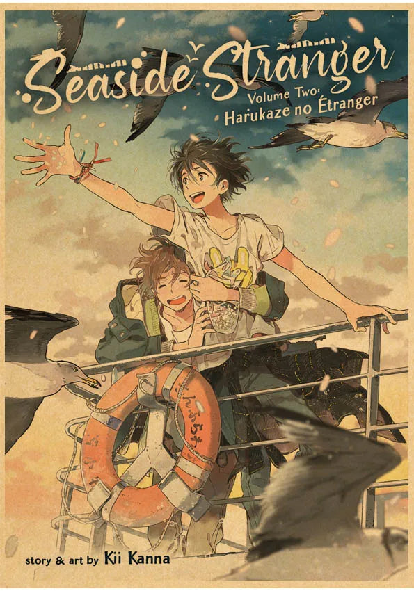 Umibe No Etranger Póster Anime Arte de Pared PÓSTER RETRO vintage papel kraft Pinturas Impresiones Imagen Para Niños Decoración Habitación Hogar Regalo