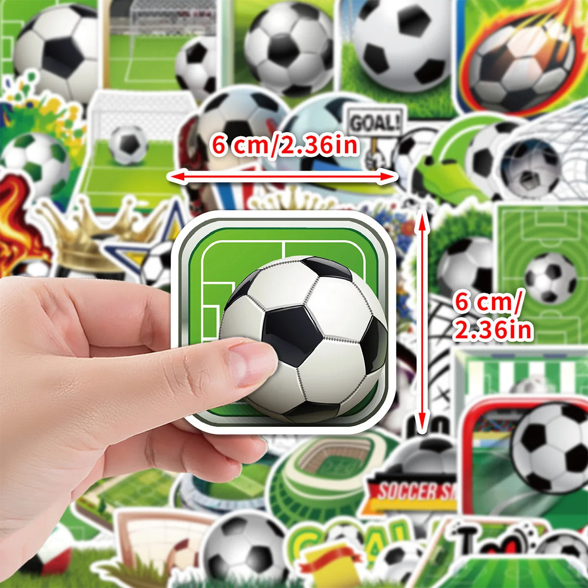 50/100PCS Pegatinas de Graffiti de Fútbol Balón Deportivo Impermeables Pegatinas Decorativas Pegatinas Creativas de Papelería de Fútbol