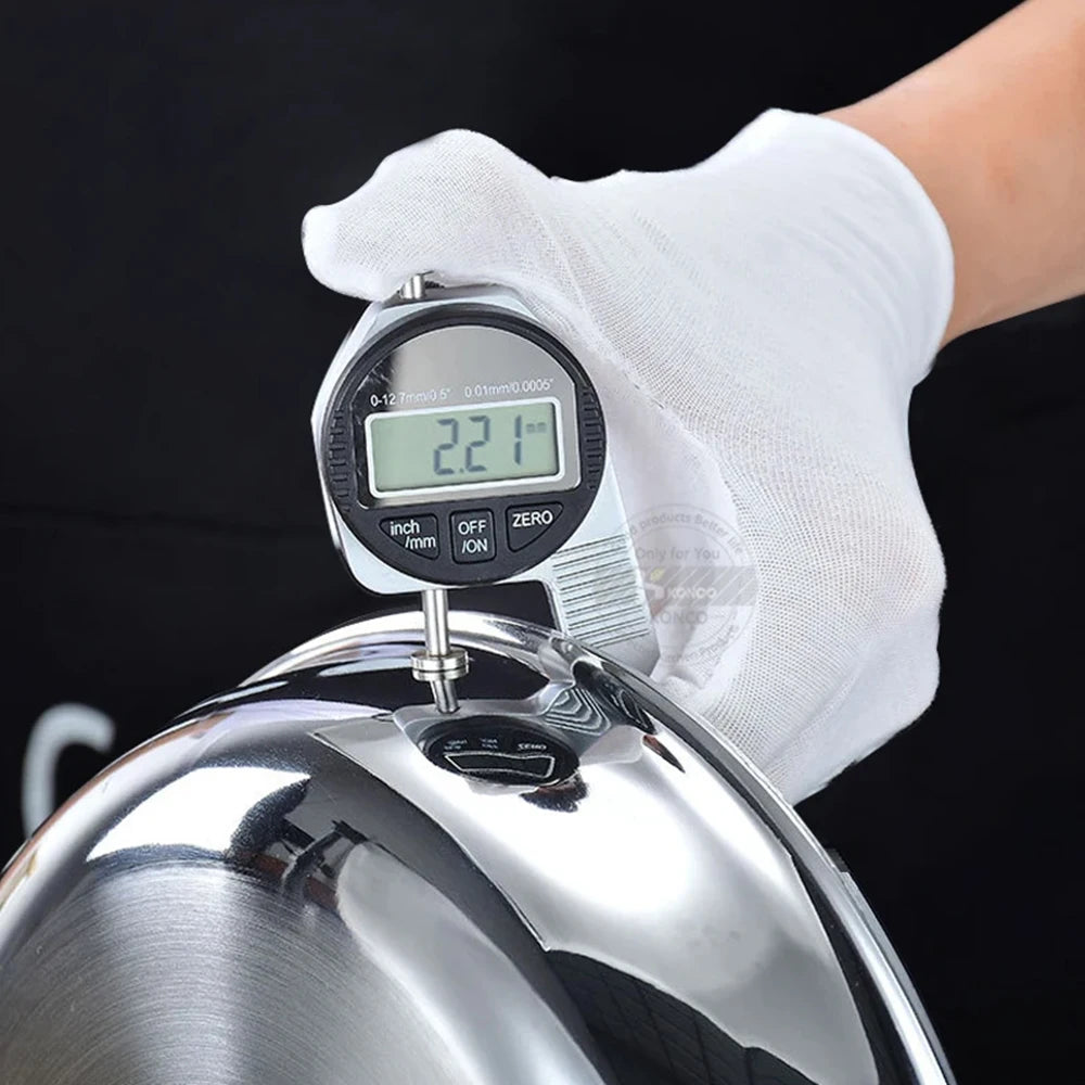 Wok en acier inoxydable 304 Poêle à frire antiadhésive Poêle à steak Ustensiles de cuisine non revêtus adaptés à la cuisinière à gaz et à l'induction