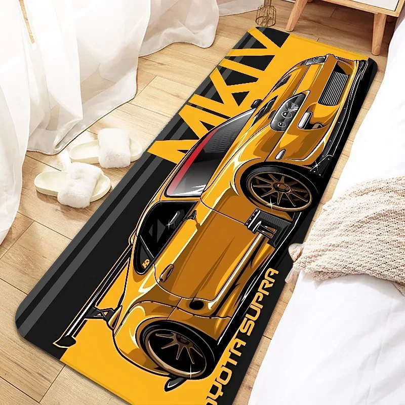 VIKAMA Alfombra Cool Racing Antideslizante Suave para Dormitorio Mesita de Noche Alfombras de Ventana Mantas Pasillo Alfombrillas de Piso Decoración del Hogar