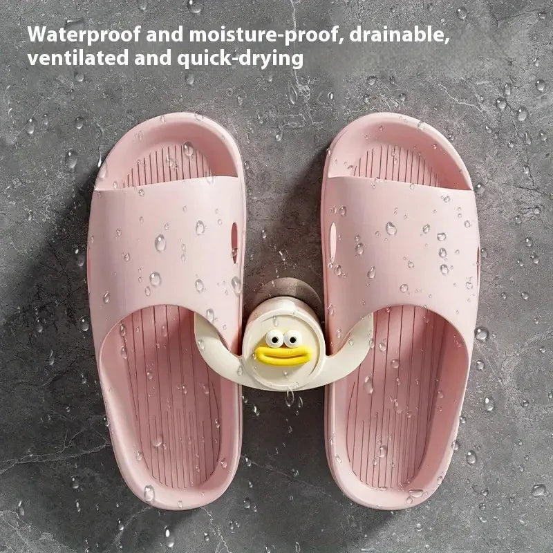 1 Gancho para zapatillas de dibujos animados, estante para zapatillas de baño, organizador de almacenamiento de ducha, soporte para zapatos, escurridor para baños y dormitorios