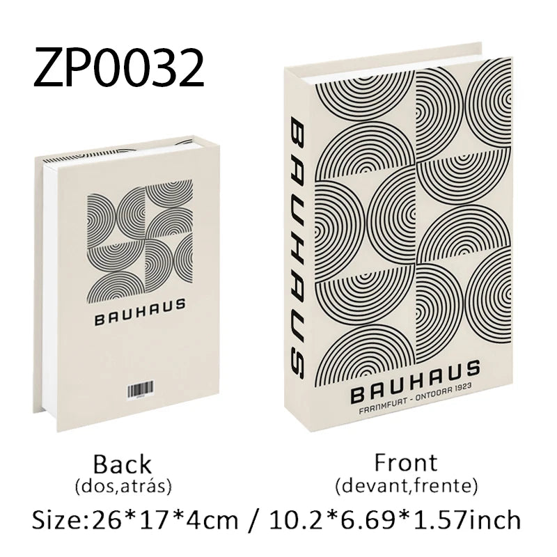 Abstract Bauhaus Luxury Decorative Books Boho Fake Book Storage Box Home Decor Coffee Table Shlef Bedroom Living Room Decoration