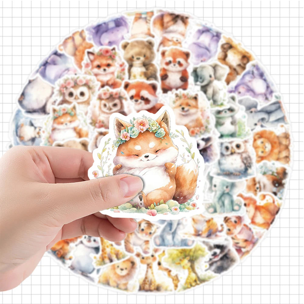 10/30/50pcs Pegatinas Kawaii de Graffiti de Animales de Dibujos Animados Bonitas Calcomanías Juguetes para Niños Funda de Teléfono Laptop Teléfono Maleta Pegatina de Papelería