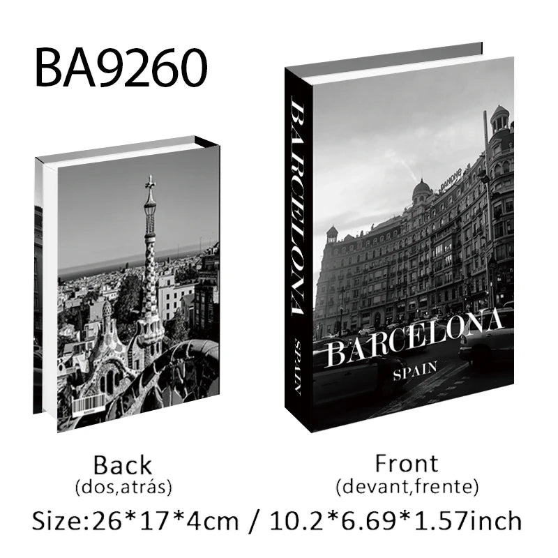 Paris New York Luxury Decorative Books Home Decor Fake Book Storage Box Shelf Ornament Coffee Table Bedroom Interior Decoration