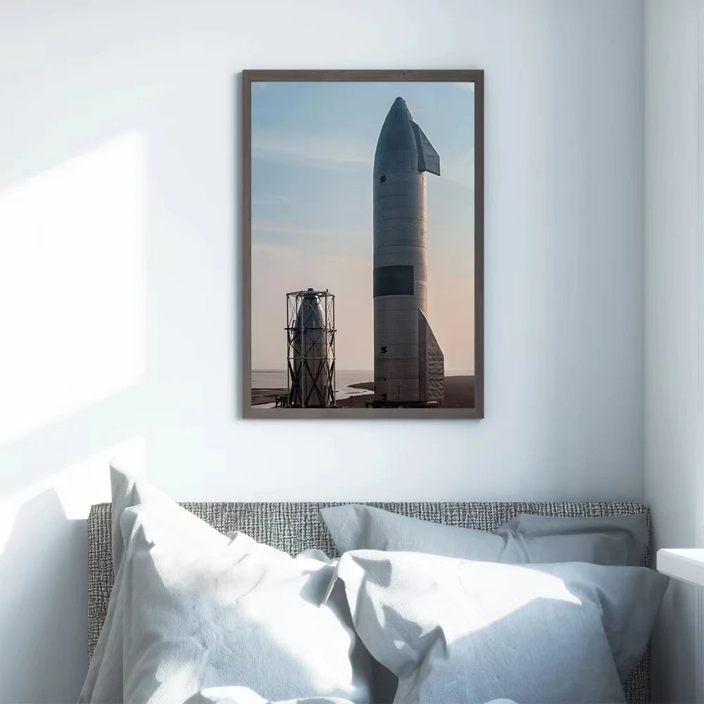 Fotos reales de SpaceX Starship impresas en lienzo, póster de tecnología de aviación, decoración de pared, fotos de cohetes, decoración de pared.