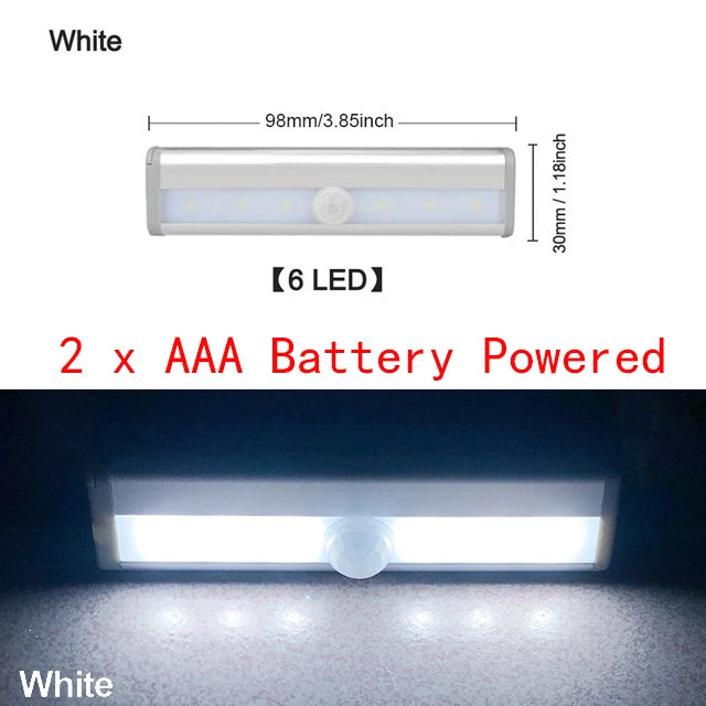 LED Under Cabinet Night Light Motion Sensor Closet Light Kitchen Bedroom Lighting Wall Lamp With Magnetic Strip USB Rechargeable