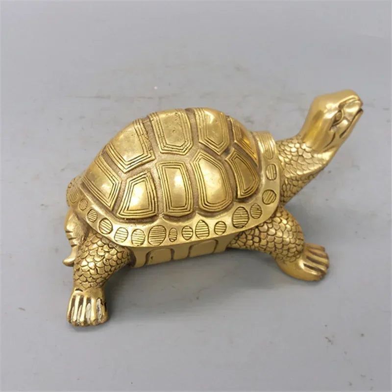Estatua de tortuga de cobre puro, escultura de animal mascota para la longevidad, adornos decorativos para el escritorio del hogar, decoraciones para el hogar, oficina y estudio