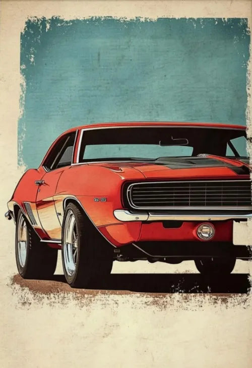 Retro Muscle Car 70s Auto Poster Classic German Car Poster Vintage Wall Art Unique Room Decoration Canvas Painting for Home Room