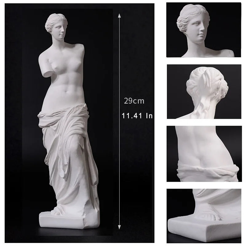 Vénus au bras cassé Statue Œuvre d'art Esquisse Plâtre Décorations de salle d'art Sculpture Style nordique Vénus blanche Beauté et Amour Vénus