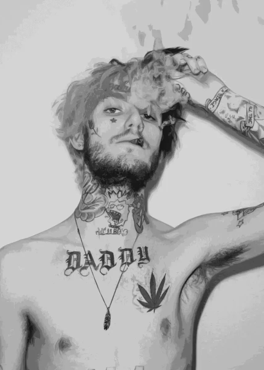 Lil Peep Retro Poster - Vintage Black & White Canvas Wall Art for Hip Hop Fans, Room Decor Aesthetic