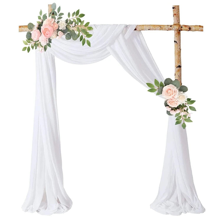 Tela de gasa para arco de boda, cortina drapeada, decoración para bodas, cumpleaños, fiestas, ceremonias, recepciones, decoración colgante