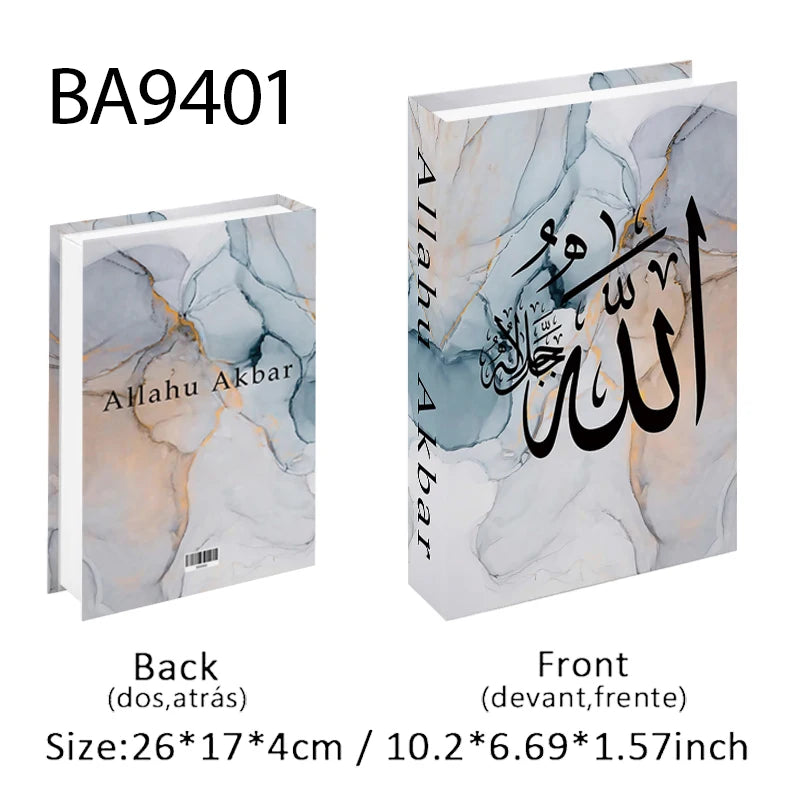Islamic Kaaba Mosque Luxe Fake Book Storage Box Home Interior Decoration Decorative Books Coffee Table Bedroom Living Room Decor