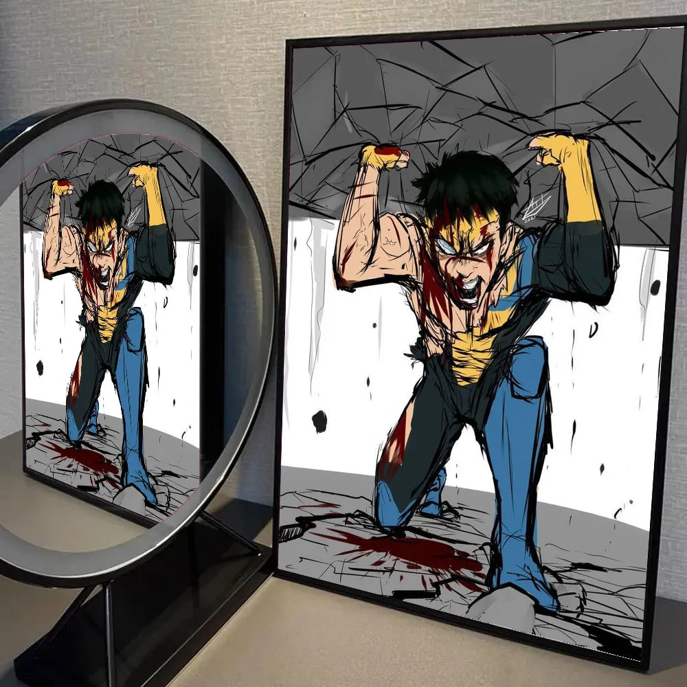 Super-Man Us Anime I-Invincible Affiches HD Posters Décoration de Maison Bar Café Peinture Murale Art Photo