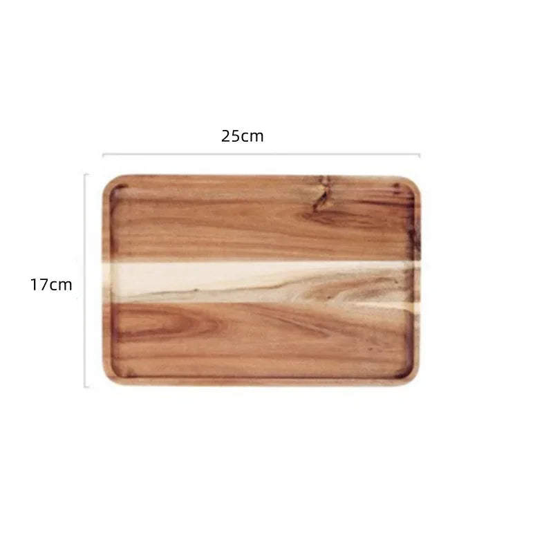 Plateau en bois naturel, plateau à café, assiette rectangulaire, plateau de rangement pour fruits, snacks, plateau de service pour hôtel, maison, plateau à thé, fournitures de décoration
