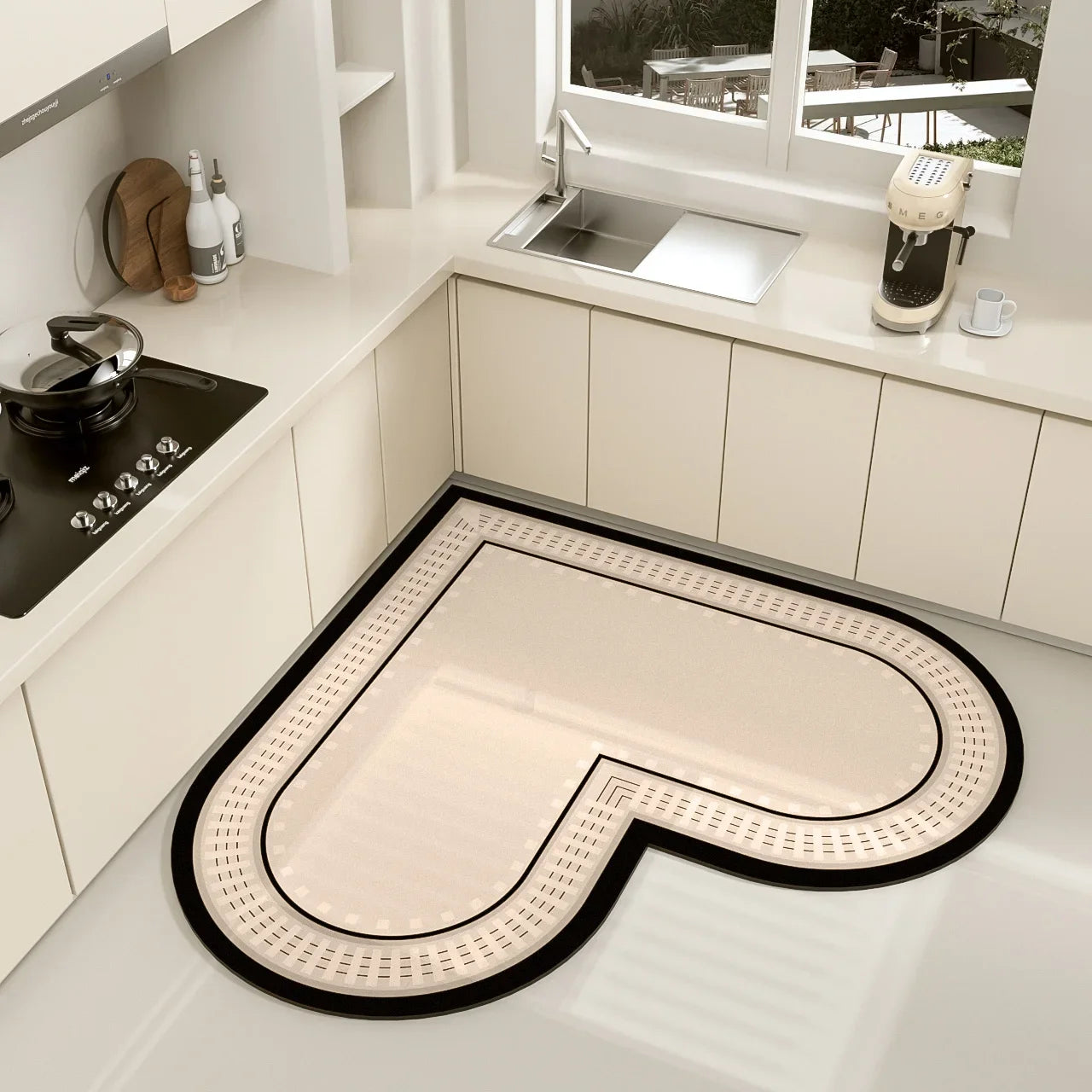 Alfombra decorativa de moda sencilla de diatomita VIKAMA para el hogar, para cocina, baño, entrada, lavable y resistente a la suciedad